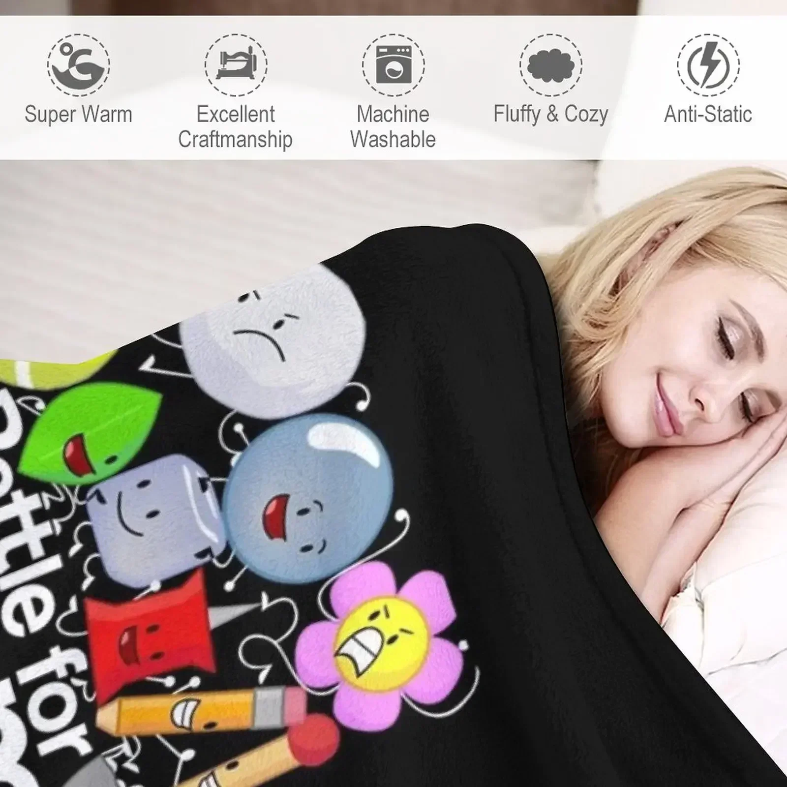 Одеяло BFDI-Poster-Black-29Gift Пляжные туристические одеяла и большие