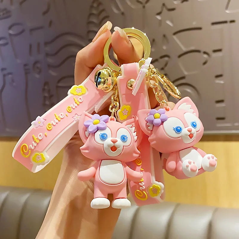 

Мультяшный Lina Belle автомобильный брелок, капельный клей, подвеска, стоящая осанка, сидение, розовая фотография, подвесное украшение, подарок