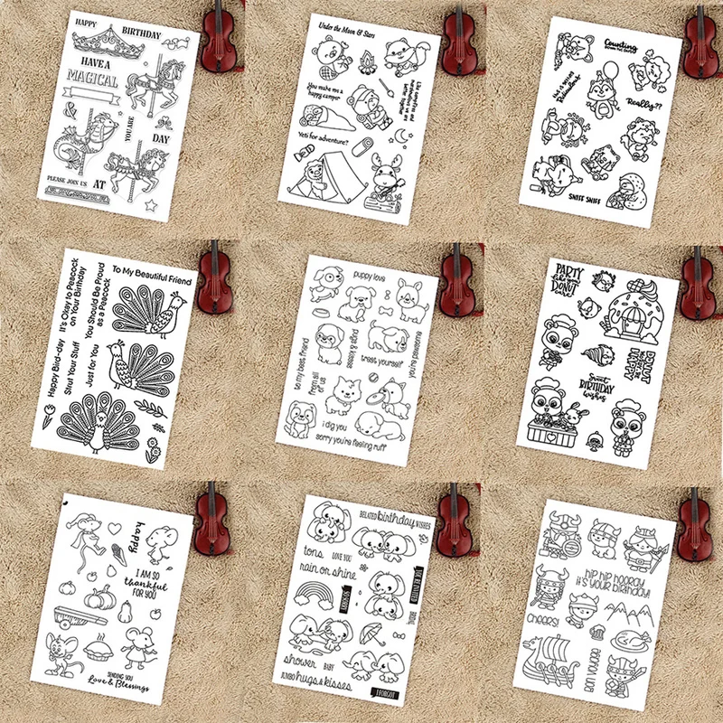 

2022 Cute Cartoon Series Clear Silicone Stamps for DIY Scrapbooking Embossing Decoration Album Card Rubber Stamp Freeshipping