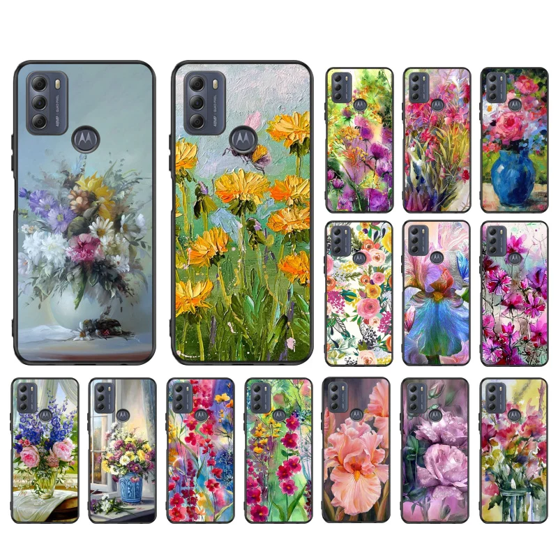 

Flower paint Phone Case for Motorola G22 G60 G52 G100 GStylus G30 G10 G20 G50 GPure E32 E20 E40 E7Power Edge20lite Pro OneAction