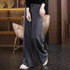 Casual and Comfortable Bestseller Ladies 100% Cashmere Wool Wide Leg Pants Solid Color Ladies Knit Pure Wool Wide Leg Pants New 5