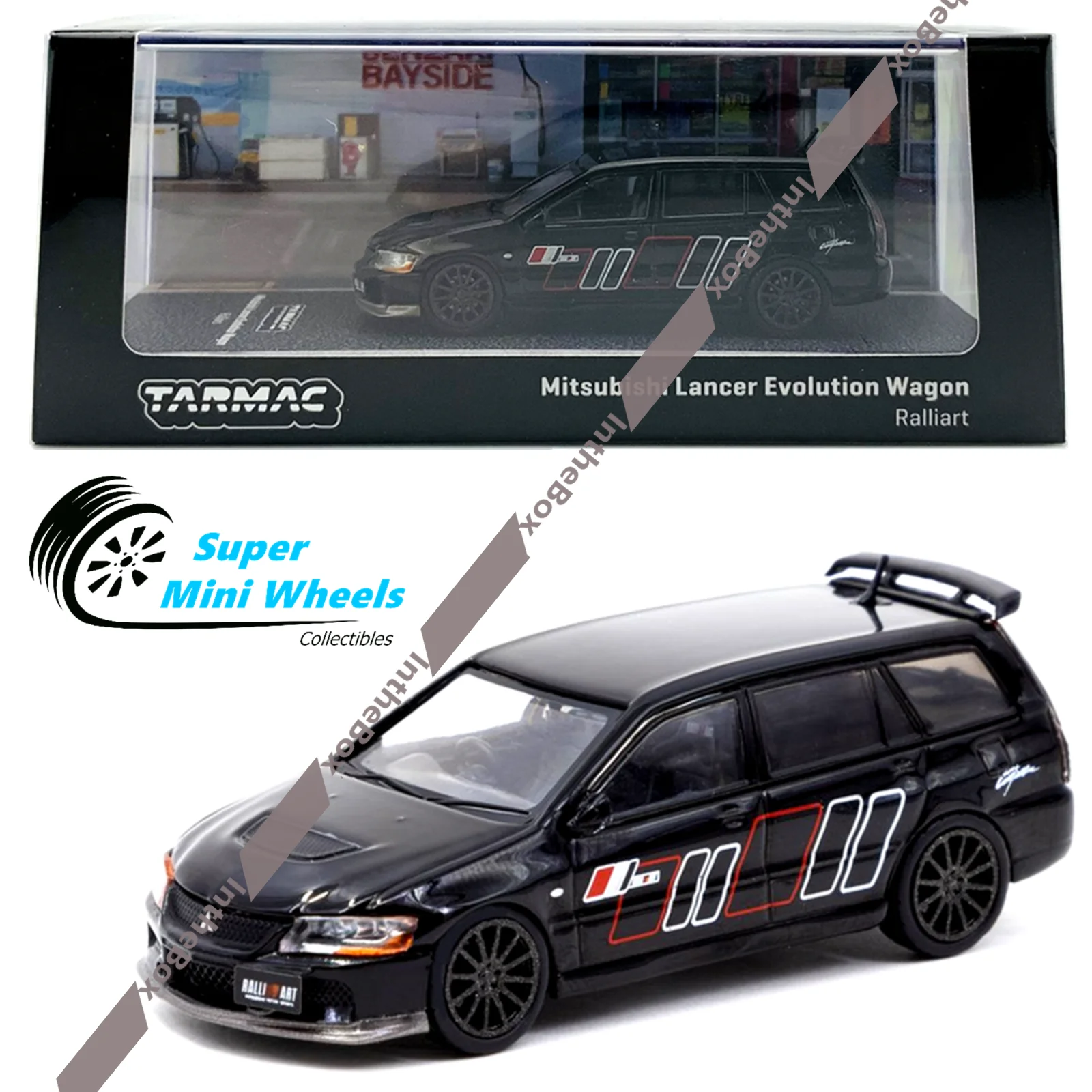 

Tarmac Works 1:64 Lancer Evolution Wagon Ralliart (Black) - HOBBY64 Diecast Model car Collection Limited Edition Hobby Toys