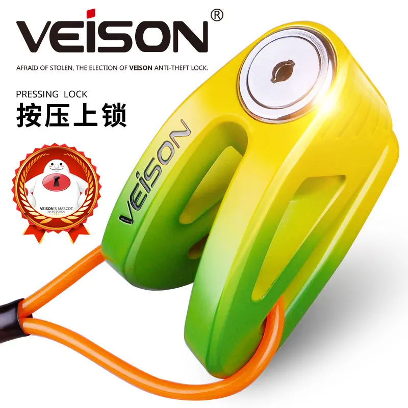 Купи VEISON Electric Bike Lock Anti-theft Disc Brake Motorcycle Locks Waterproof Scooter Bicycle Alloy Motobike Pretection Locks DX11 за 2,382 рублей в магазине AliExpress