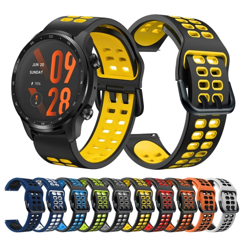 

Sport Soft Silicone Double buckle Strap for TicWatch Pro 3 Ultra GPS Strap for TicWatch E3/GTX Bracelet Replacement Watchbands