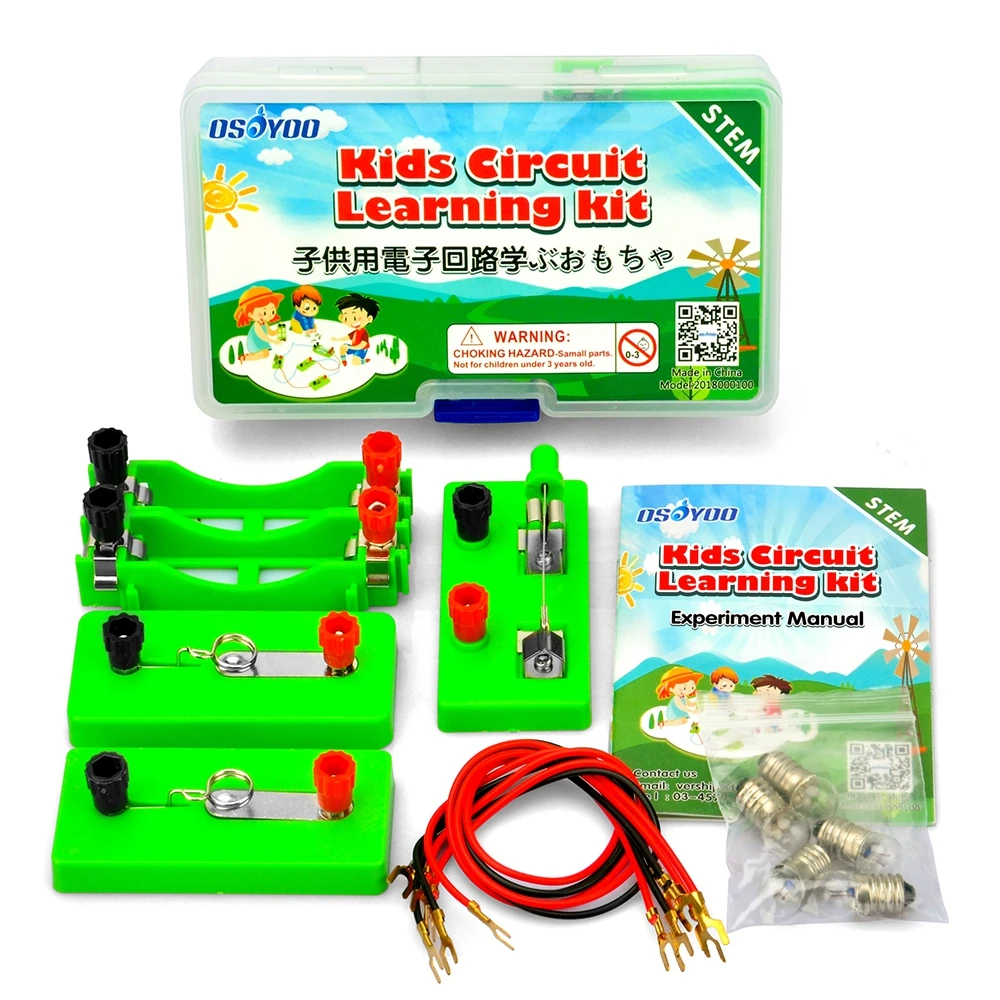 OSOYOO Kids Electricity Circuit Learning Kit for Science Study Series Circuit Parallel Circuit Physics Experiments Learning Tool