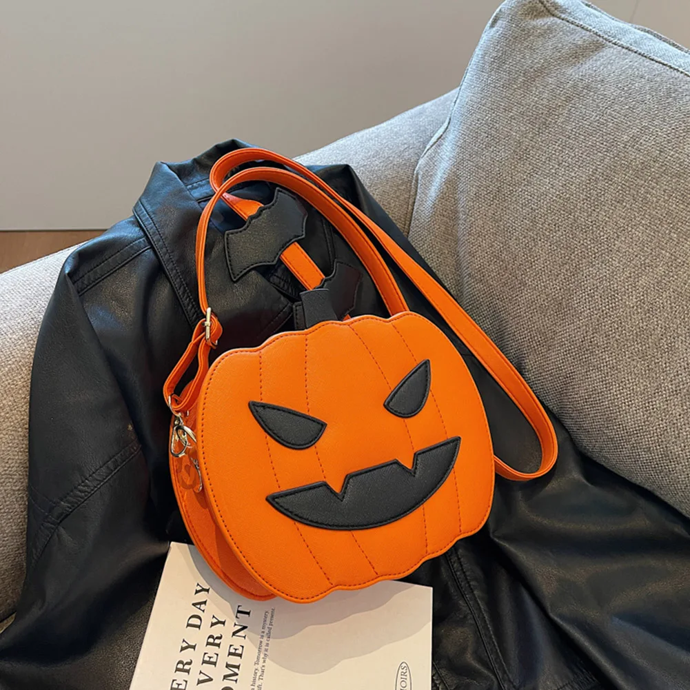 

Pumpkin Crossbody Bag for Women Pumpkin Shoulder Bag Female Halloween Bag PU Leather Demon Messenger Bag Halloween Shopper Bag