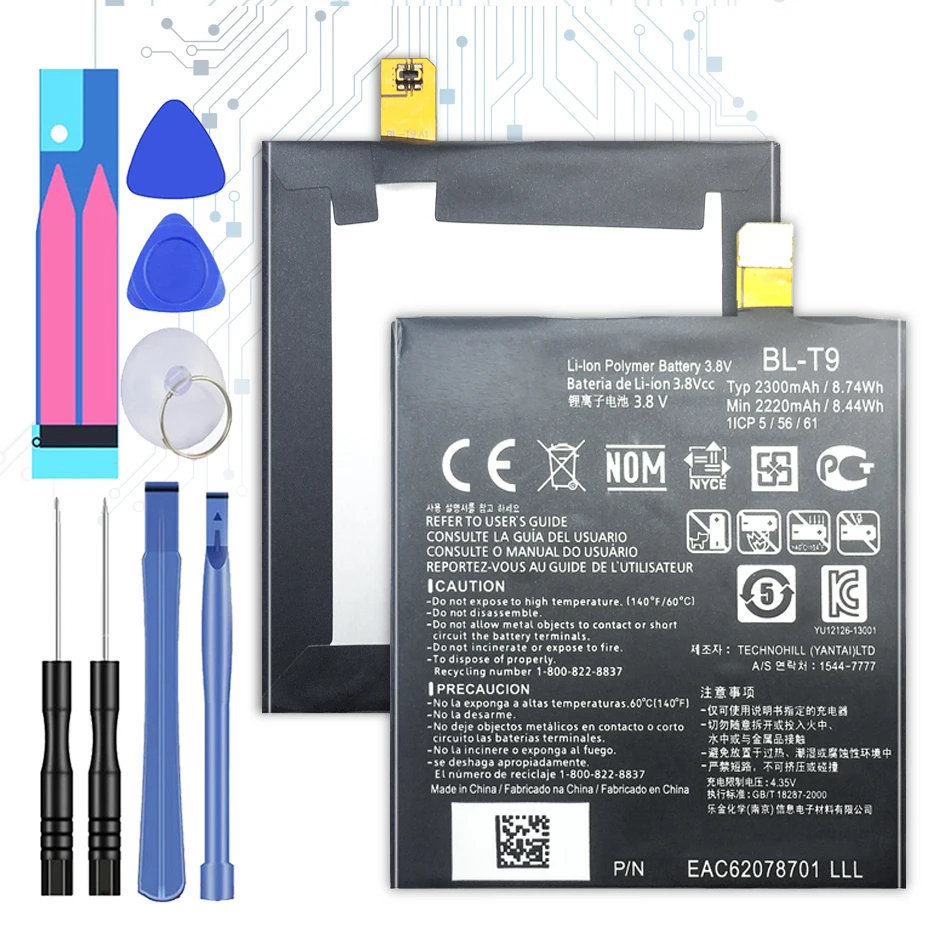 BL-T9 2220mAh Сменный аккумулятор для LG Optimus G Pro E980 Google Nexus 5 D821 D820 BLT9 BL T9 с Трек-кодом