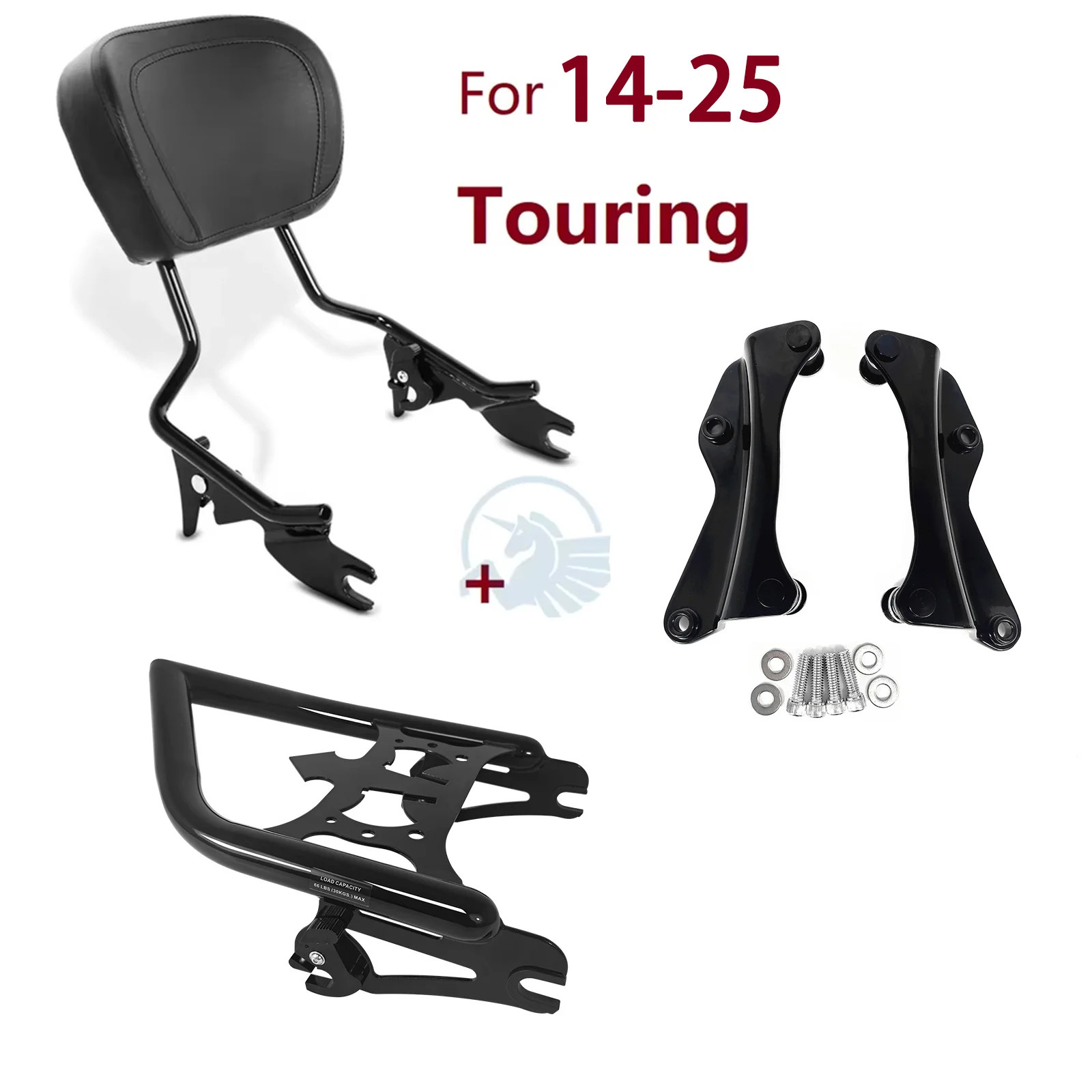 Фото Для Harley Touring 09-13 14-25 Road King Electra Street Glide мотоцикла задняя спинка Sissy Bar с багажником №3