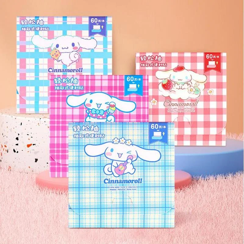 

Sanrioed Kawaii Мультфильм клетчатый узор липкая бумага аниме творческая бумага для записей новый дизайн симпатичный подарок для детей