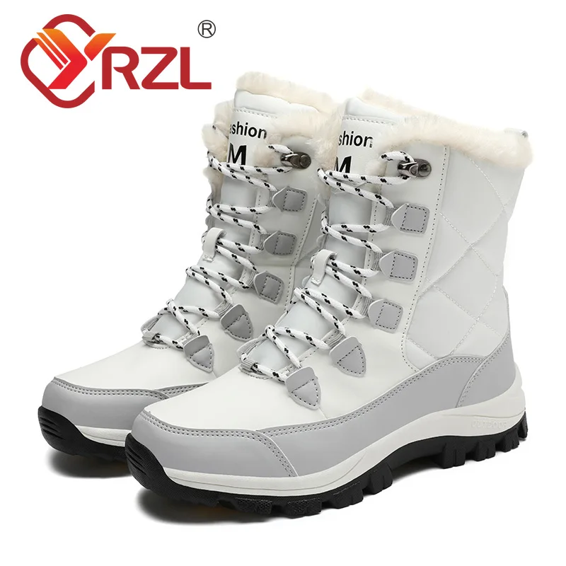 

YRZL New Winter Women Keep Warm Plush Non-slip Snow Boots Comfortable High Quality Waterproof Shoes Women Soft Outdoor Botines