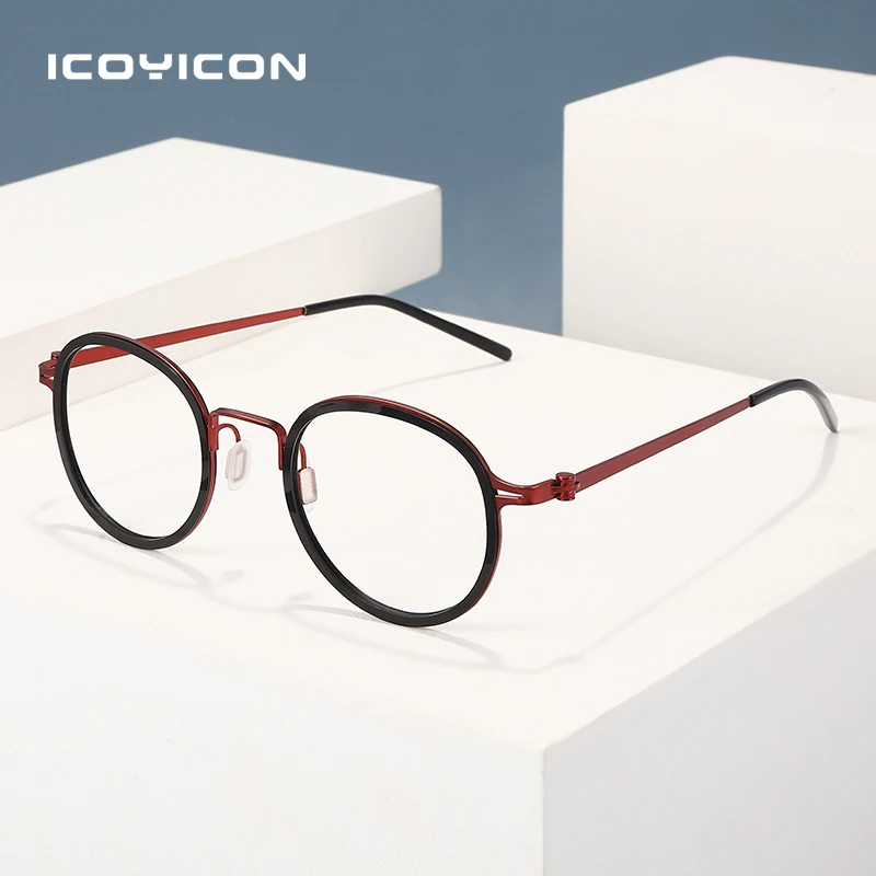 

Two-Tone Ultra Light Metal Glasses Frame Vintage Round Prescription Eyewear High Quality Optical Computer Eyeglasses BOM1156