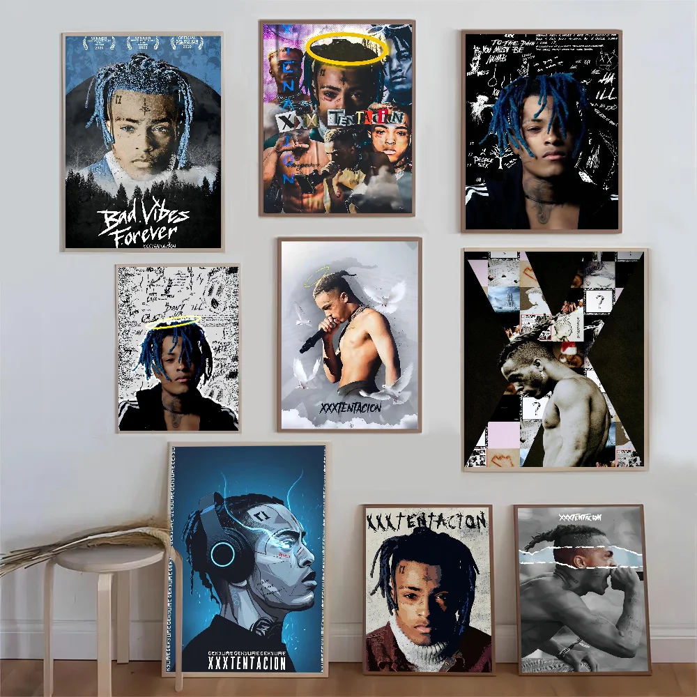 Рэпер X-XXXTentacion 17 винтажные постеры липкая ретро наклейка из крафт-бумаги сделай