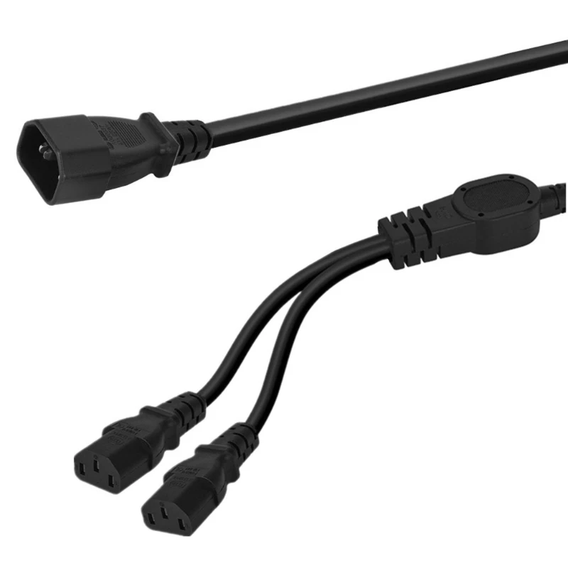 Кабель-адаптер разветвителя питания IEC320 C14 — IEC320-C13 50 см 3 клеммы разъем папа-мама