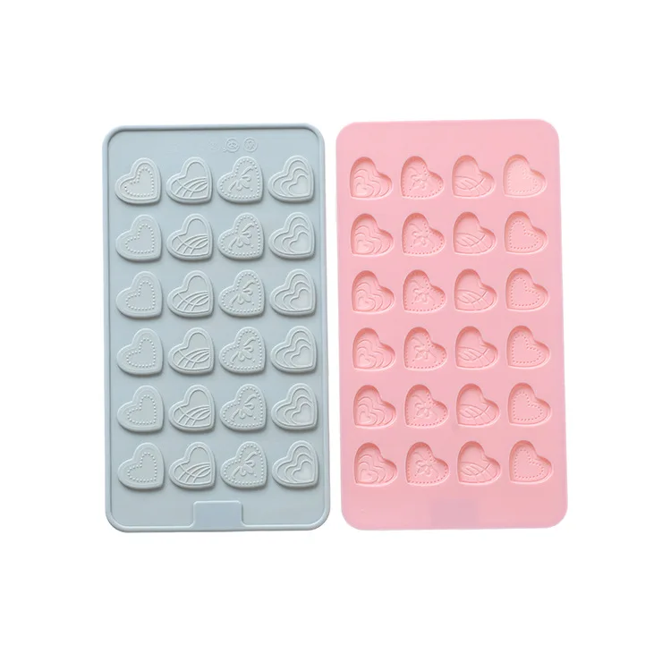 24 Сетка в форме сердца мини Fondant Mold Шоколадный торт силиконовая форма для