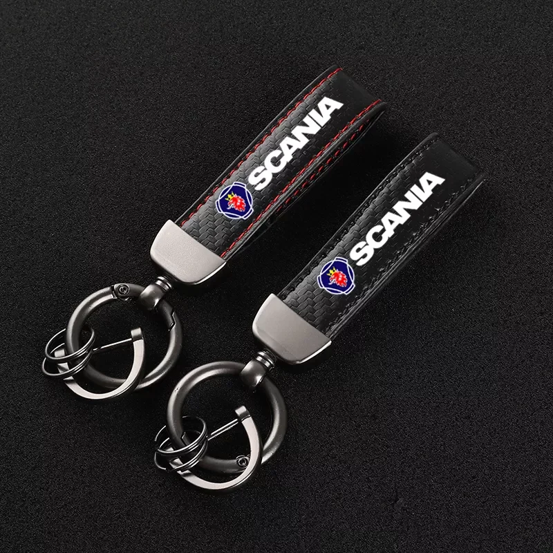 

fiber Leather Car KeyChain Custom sports line Key Rings gift For Scania K250 K280 K310 K320 K490 SERIE G P S SerieX Turbo