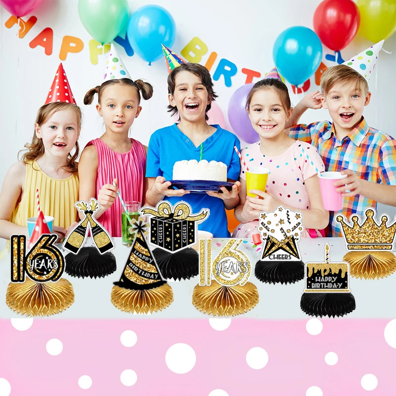 

16st Birthday Decorations 16st Birthday Centerpiece Table Decorations 16st Birthday Honeycomb Tablecloth For Both Men And Women