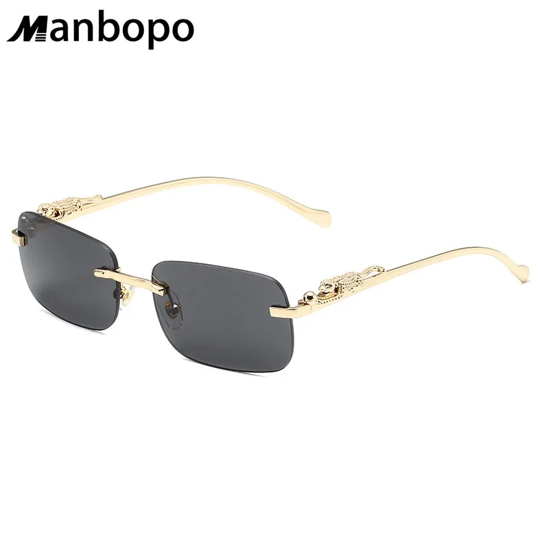 

Украшенные гепардом квадратные очки без оправы цветные ретро солнцезащитные очки с головой леопарда металлические солнцезащитные очки с перекрестной окантовкой для мужчин и женщин