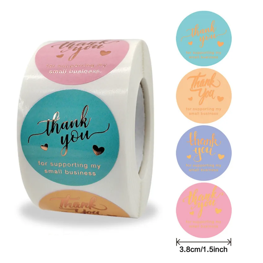 

500pcs Bronzing Gold Thank You for your order Sticker Thank You for Small Business Labels for Flower Bouquets Gift packaging