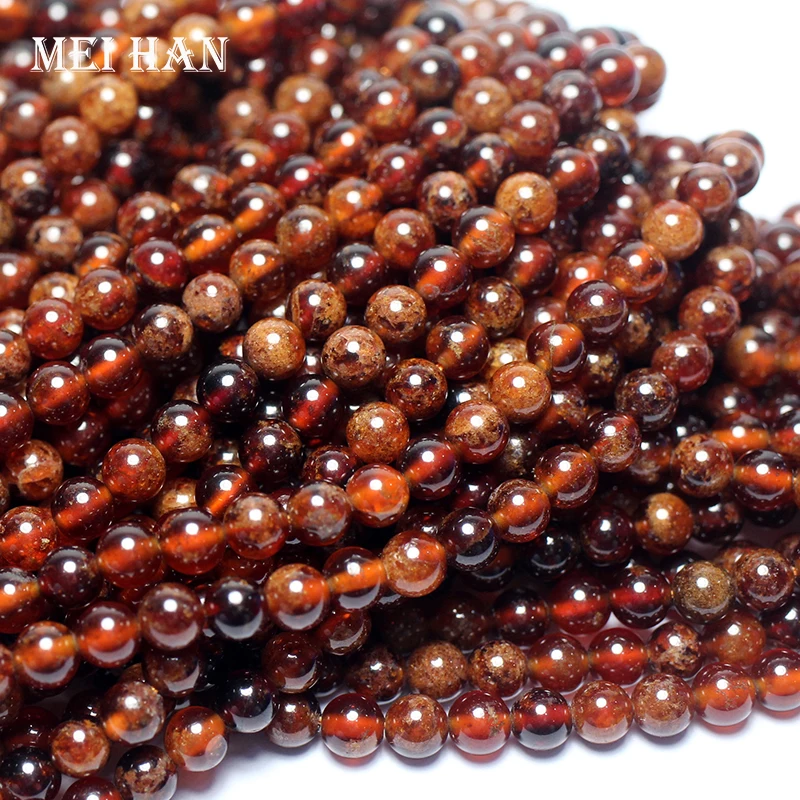 Натуральные бусины из камня Spessartine граната диаметром 6 мм для дизайна ювелирных