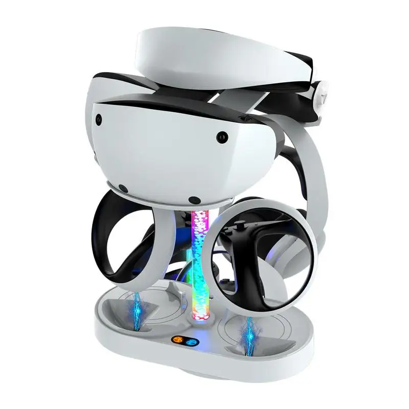 

For PS VR2 Dual Controller Magnetic Charging Base With Indicator Light Charging Dock With RGB Light VR Headset Display Stand