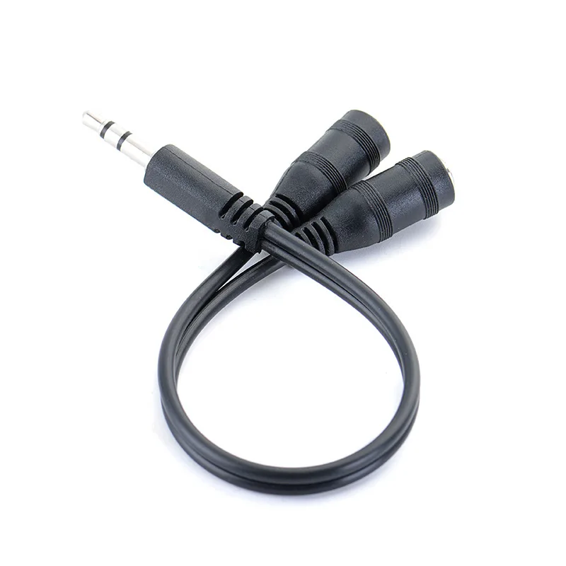 3.5 Mm Headphone PVC Cable Durable Speaker Portable Connector Splitter 2 IN 1 Lightweight Male To Double Female