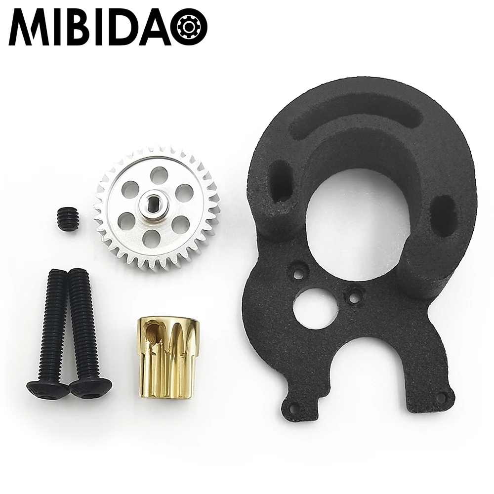 

MIBIDAO Brushed To Brushless Motor Gear Mount Set for Axial SCX24 90081 AXI00001 002 004 005 006 1/24 RC Crawler Car Model Parts