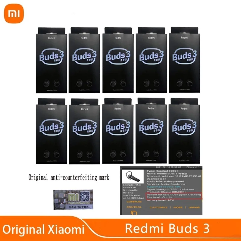 

Оригинальные наушники Xiaomi Redmi Buds 3 Lite TWS Airdots 2, 6/10 шт./партия, Bluetooth-гарнитура, настоящие Беспроводные наушники с автоматическим соединением, у...