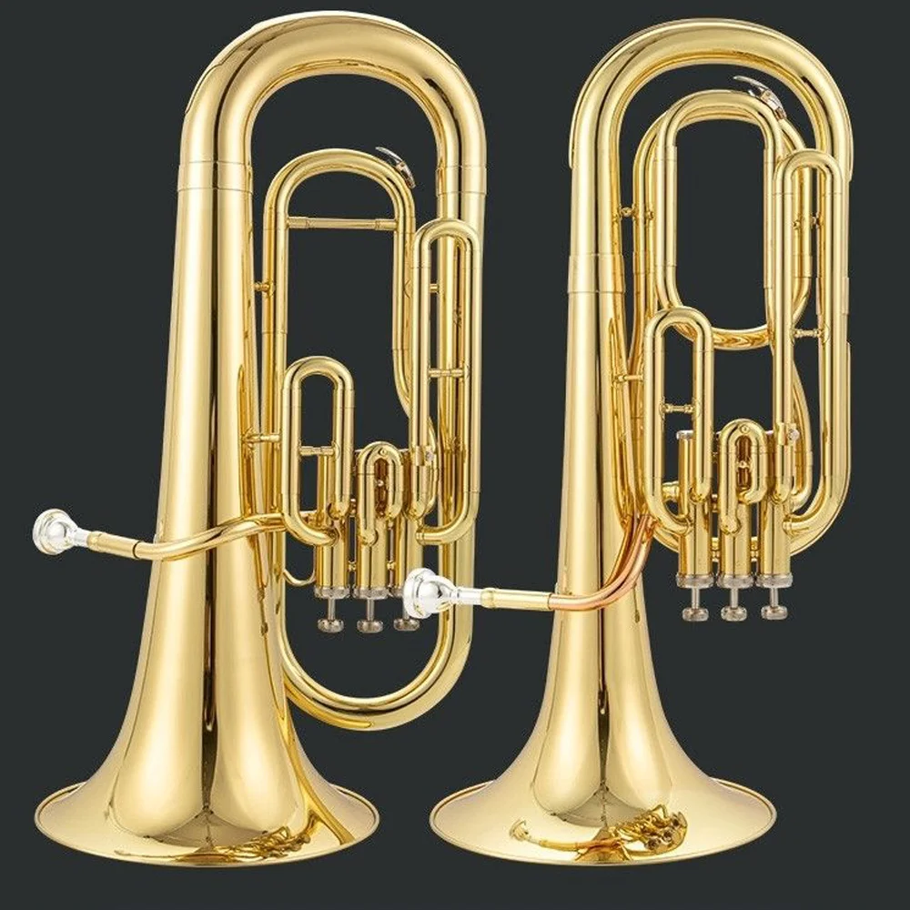 

Japan original Brass gold-plated Euphonium B-flat tenor professional-grade tone 3/4 key performance solo instrument trumpet horn