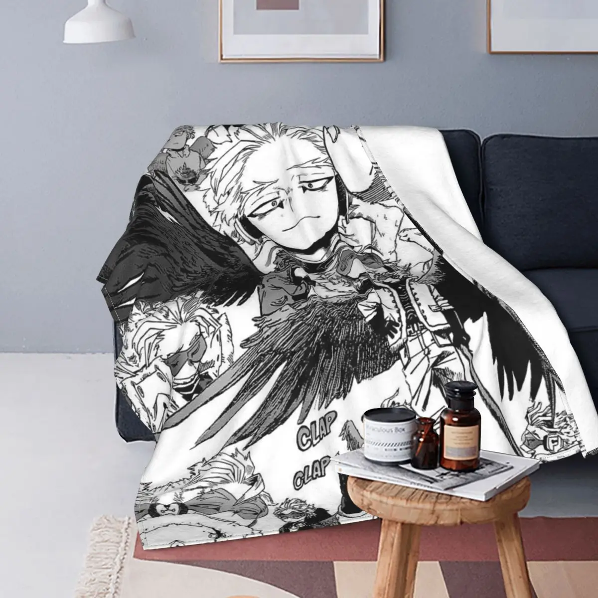 

Boku No My Hero Academia Manga Knitted Blanket Velvet Hawks Collage Academy Anime Warm Throw Blankets for Airplane Travel Bed