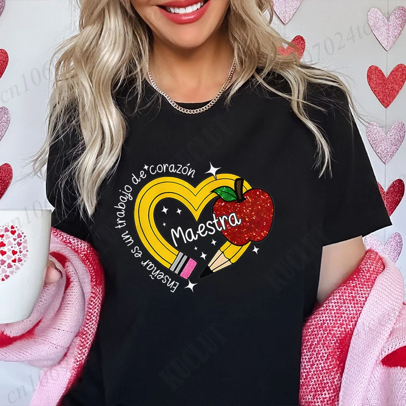 Повседневные футболки с принтом MAESTRA для учителей и девочек повседневная женская