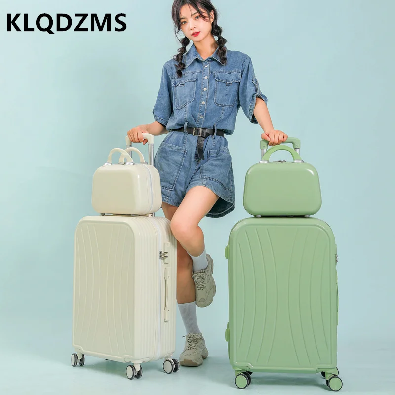 KLQDZMS Advanced Trolley Luggage Set Macaron Color Trolley Case Female 20 Inch Mute Universal Wheel Boarding Suitcase
