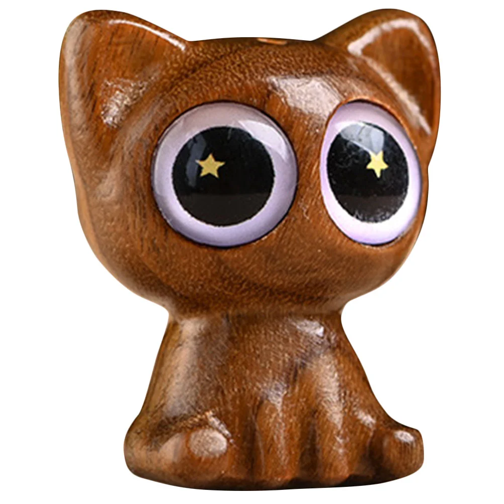 

Kitten Cat Statue Decor Figurine Figurines Wooden Charm Woodornaments