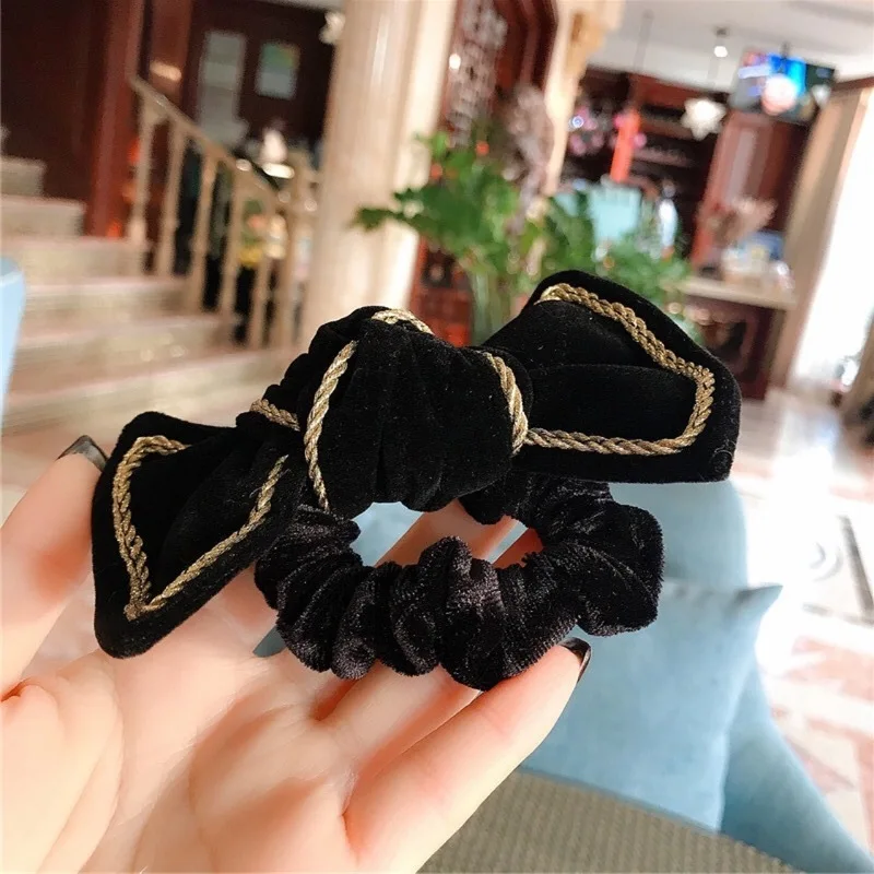 Новинка 2020 Корейская простая Милая Бархатная веревка для волос с большим бантом