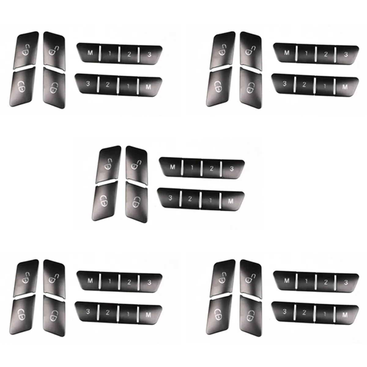 

60Pcs Car Door Seat Memory Lock Switch Buttons Stickers Cover Trim for Mercedes Benz A B C E Class CLA GLA GLE GL GLS ML