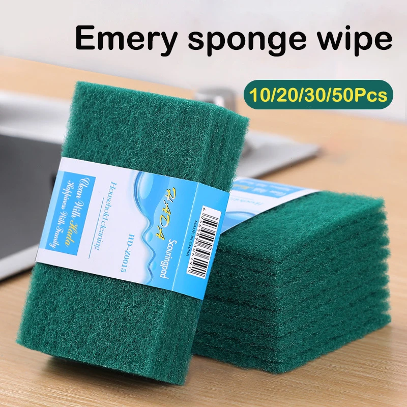 

10/20/30/50Pcs Emery Sponge Magic Sponge Eraser for Removing Rust Dish Brush Pan Pot Cleaning Brush Kitchen Descaling Clean Rub