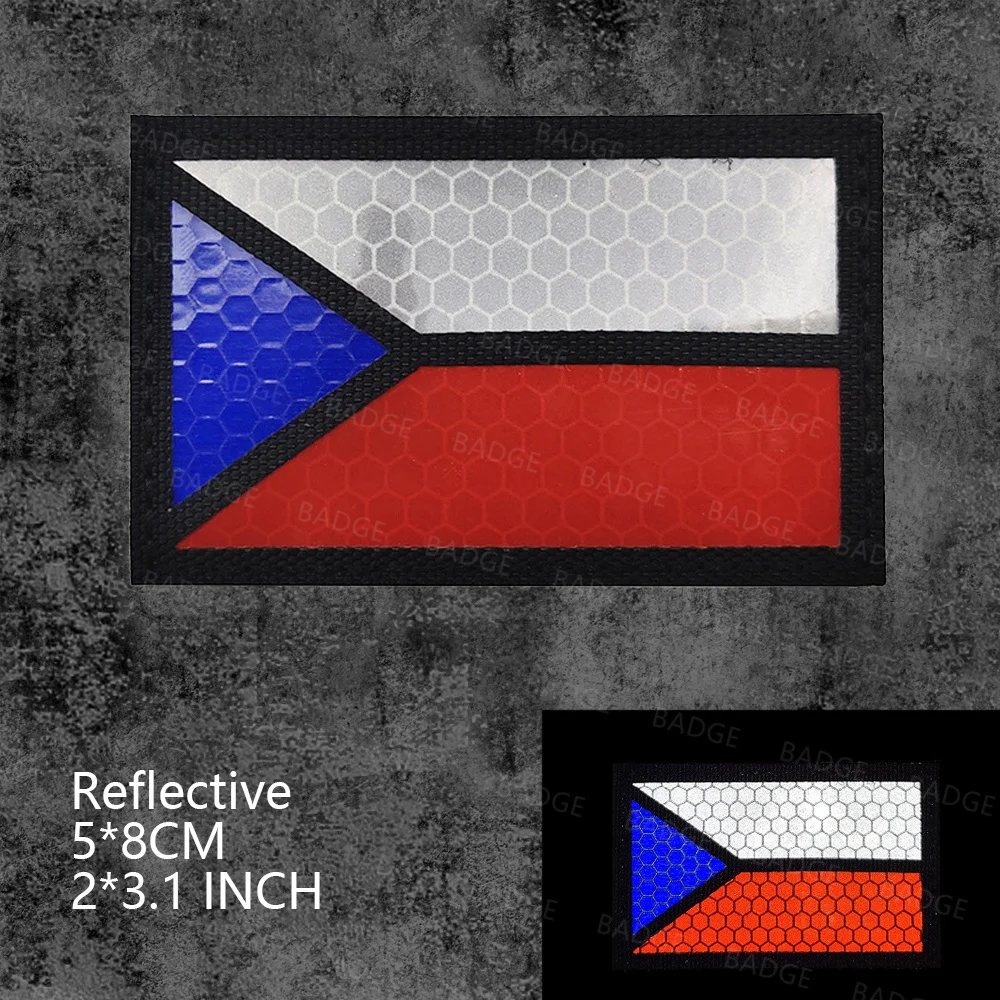 Нашивки с флагом Чехии повязка на руку вышивкой липучке отражающая тактическая