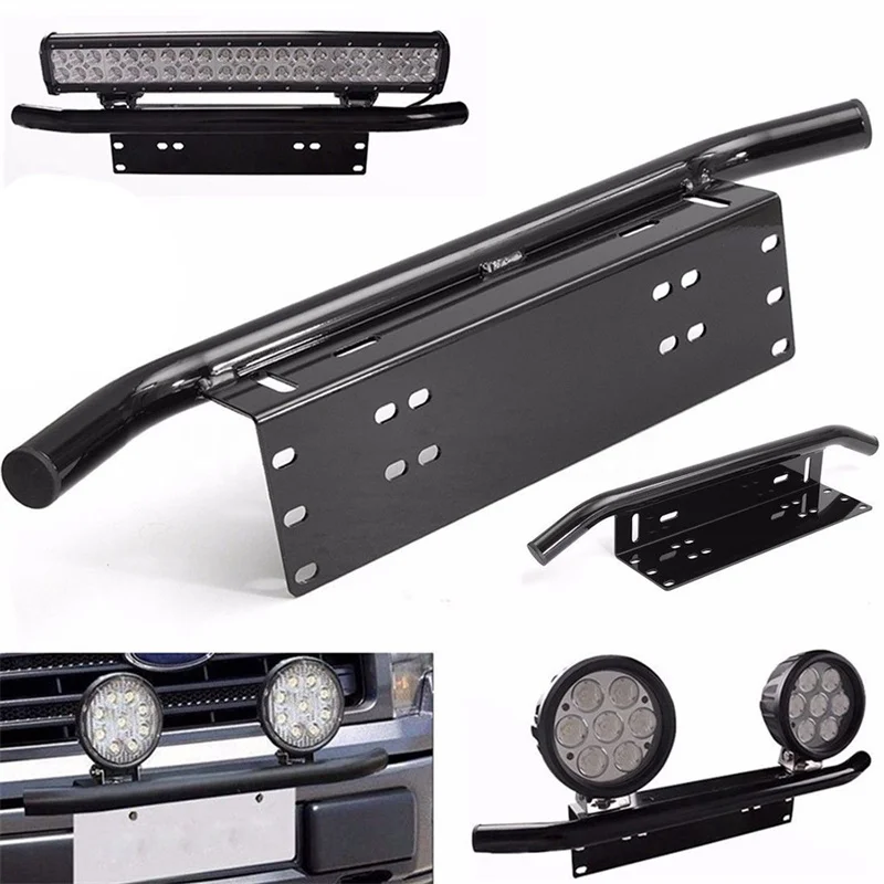 

OUIO 4/17/20/23 inch Led work Light bar 20'' offroad LED light bar 4x4 SUV ATV car light License Plate Bracket Bull Bar 12V 24V