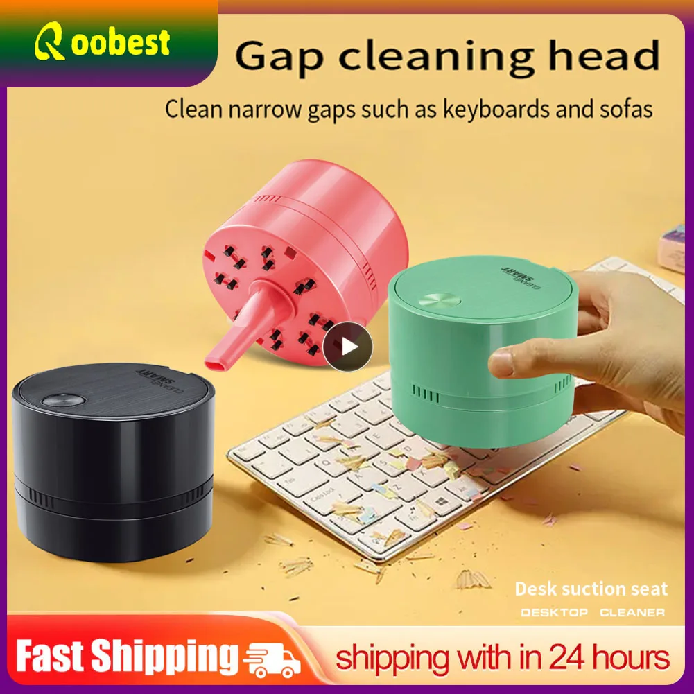 

New Portable Mini Desktop Vacuum Cleaner Home Office Household Cleaning Brushes Desk Dust Keyboard Computer Instrument Sweeper