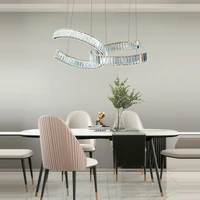 art deco postmodern golden chrome dimmable crystal suspension luminaire lampen hanging lamps pendant light for foyer