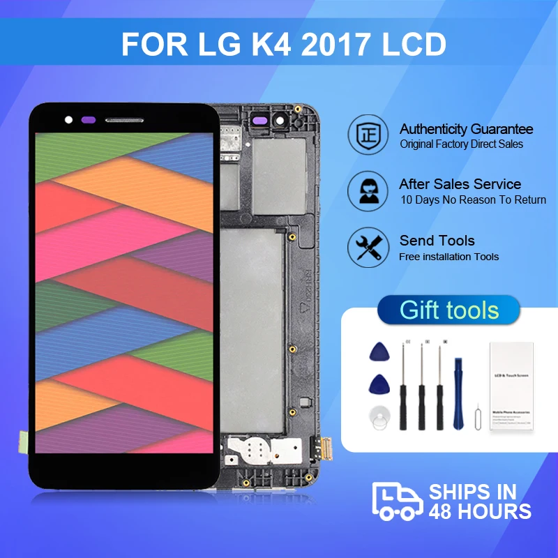1 шт., дисплей 5,0 дюйма M160 для LG K4 2017, ЖК-дисплей с сенсорной панелью, дигитайзер в сборе, экран M153 M151, бесплатная доставка с инструментами