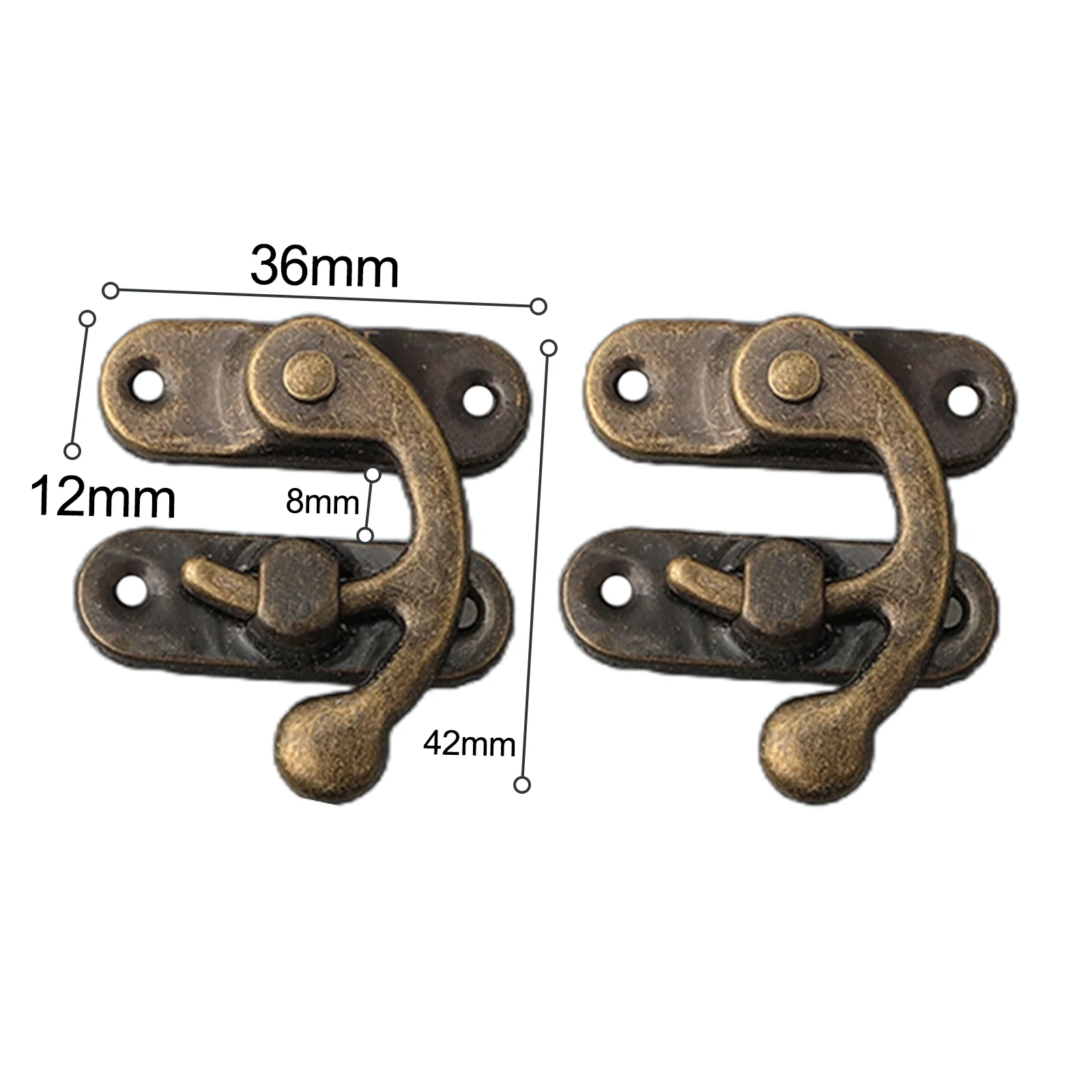 Metal Vintage Trava Fechos Ferrolho Cadeado Com Parafusos Móveis Caixa De Madeira Couro Saco Hardware Bloqueio Decorativo