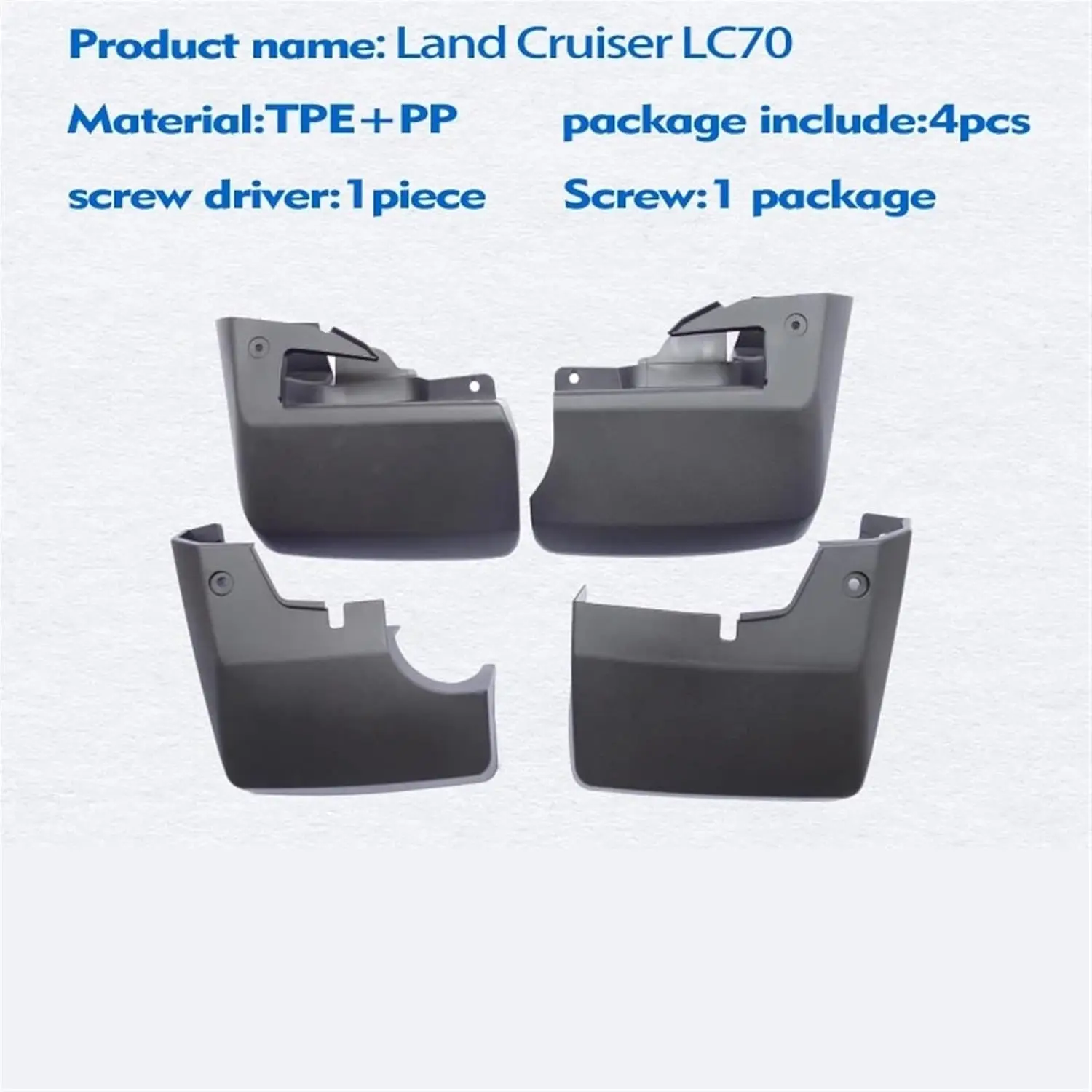 4 шт. брызговики совместимые с Land Cruiser LC70 2007-NOW на крыло брызговик автомобильные