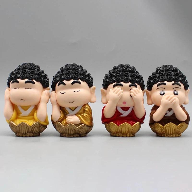 Экшн-фигурки Crayon Shin-chan 4 шт. аниме Shin Chan Cos фигурки Будды игрушки кавайная кукла
