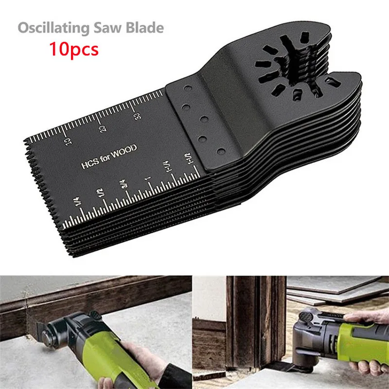 10 шт. Осциллирующее полотно пилы Многофункциональный Универсальный резак HCS 34 мм