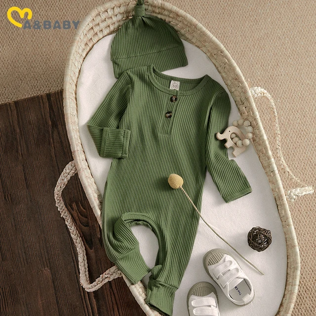 ma&baby 0-18M Infant Newborn Baby Jumpsuit Knit Boy Girl Romper + Hat  Autumn Spring Toddler Baby Clothing Outfits 1