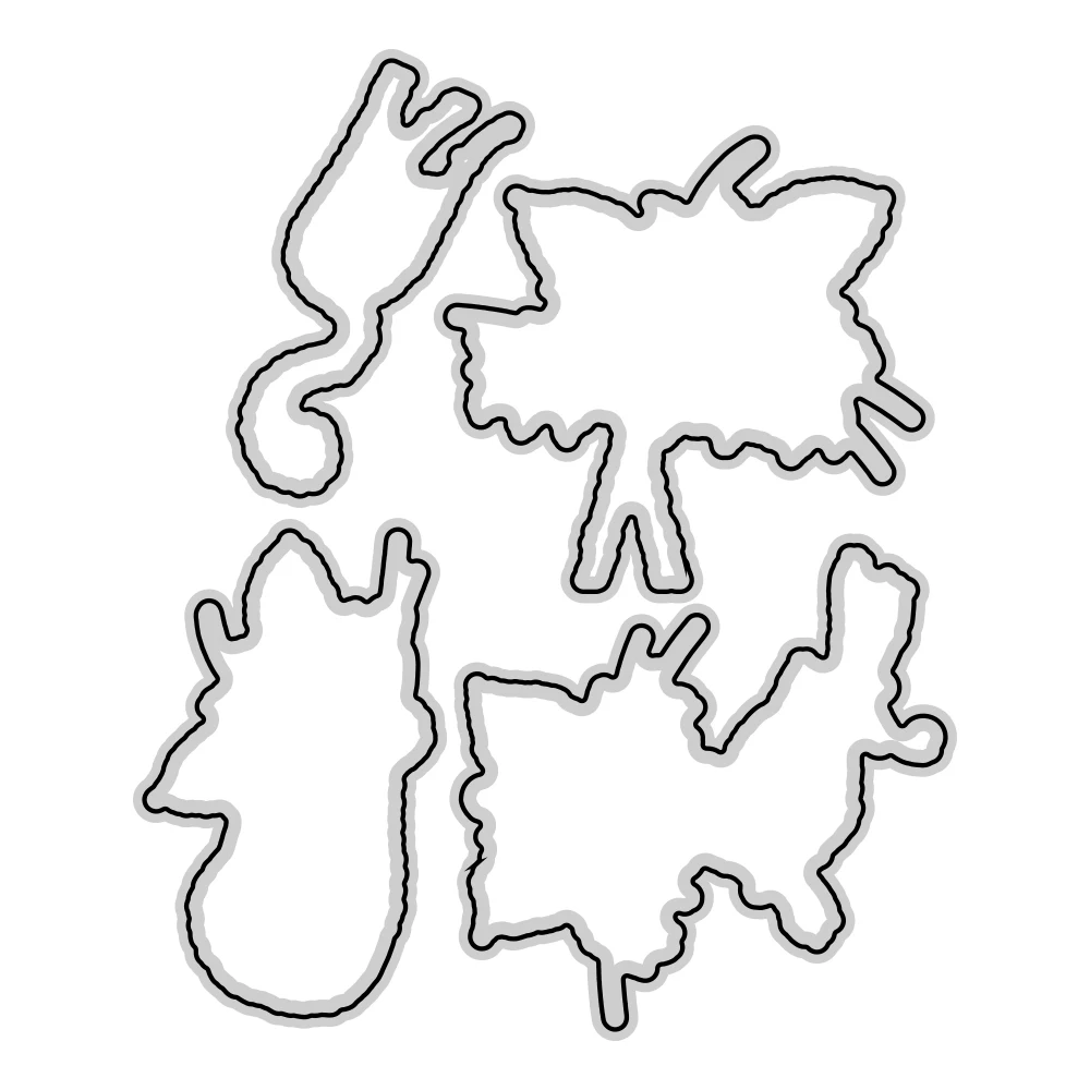 Забавные штампы для вырезания мультяшных кошек прозрачные скрапбукинга