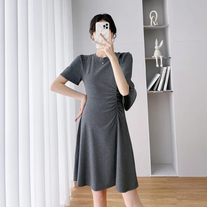 

Cotton Maternity Dresses Summer Short Sleeve Casual Solid Pregnancy Dress Elegant Pregnant Women Dress Pregnancy Clothes 2022