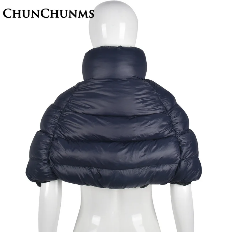 Winter Cloak Cotton Padded Down Jacket Women 2022 Trend Design Stand Collar Pulsh Zipper Parkas Coat Warm Street Y2k Outwear