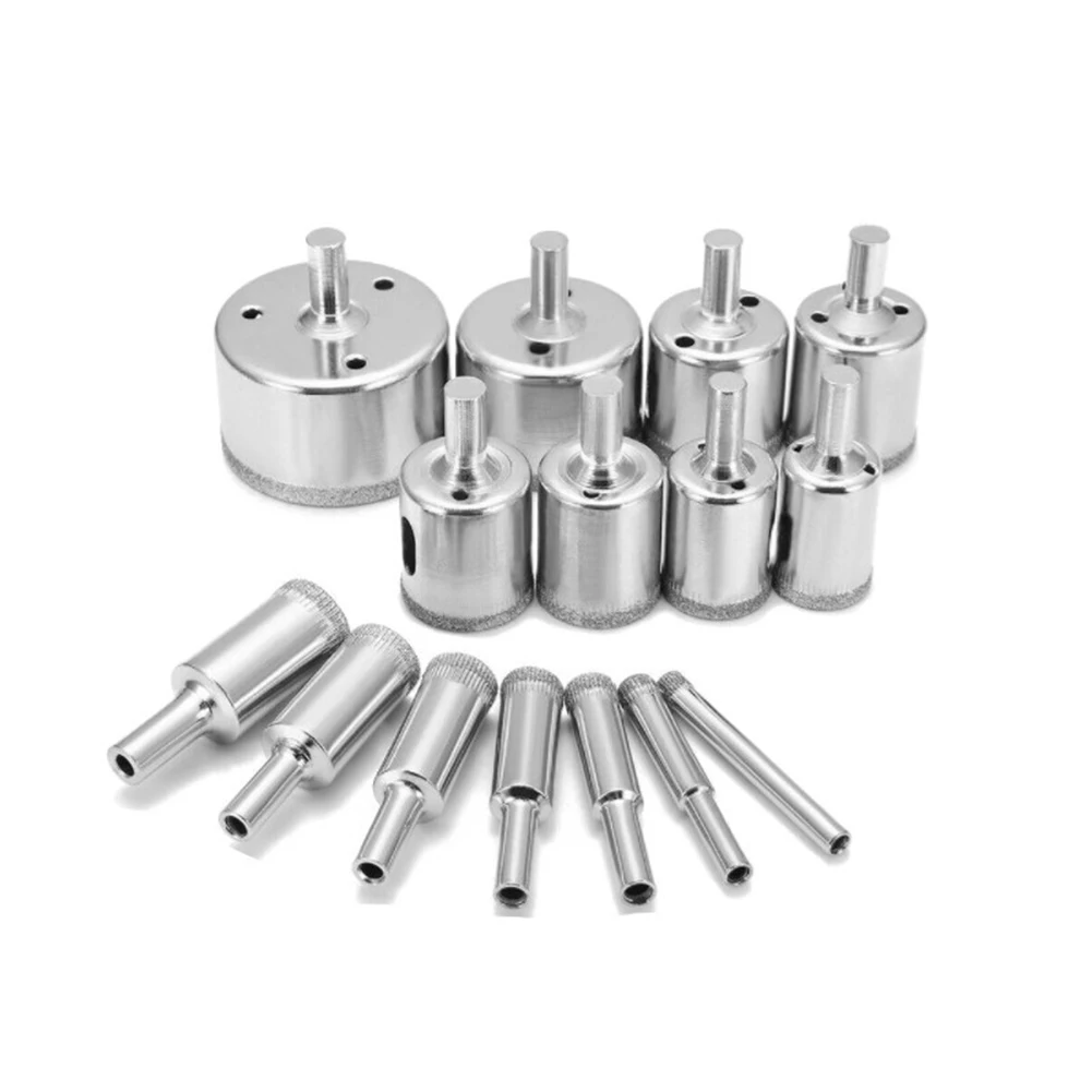 

15PCS Diamond Coated Drill Bits 6mm-50mm Diamond Coated Hole Saw Set Tile Marble Glass Ceramic Hole Saw Drilling Bits