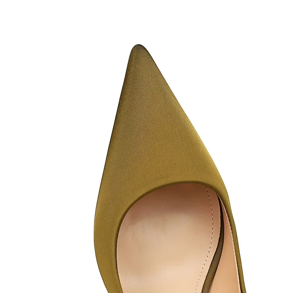 Элегантные Женские Оранжевые Атласные туфли-лодочки на высоком каблуке 7 5 см 10